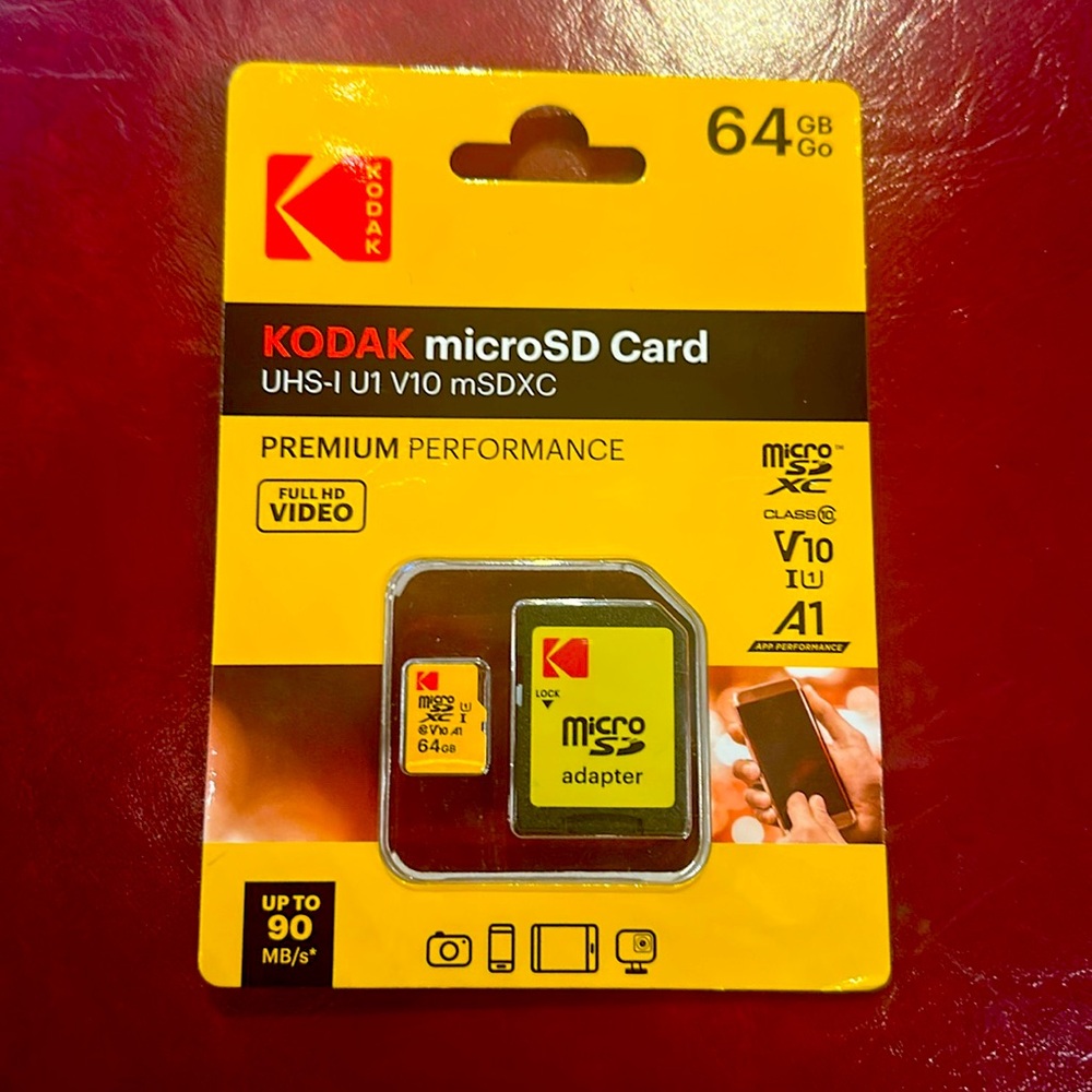 Kodak MicroSD Card 
UHS-I U1 V10 mSDXC
